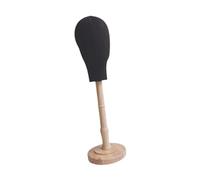 Qianly Mannequin Tête Modèle pour Exposition Chapeaux Perruques Casque Support Rangement Bois Tissu Entretien Simple Surface Soignée Portable Adapté pour Coi, Grand
