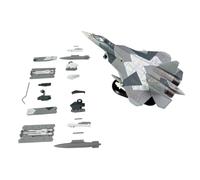 Qianly Maquette d'avion avec Support Statique Avion Chasse Miniature Jouet pour Collectionneurs, 1/100 SU57 Fission Géométrique, Version Interchangeable