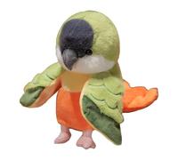 Qianly Marionnette à Main Perroquet, Jouet éducatif, 20 Cm, Peluche Douce et Mignonne, Oiseau en Peluche pour Spectacles et Activités Théâtrales, Vert et Orange