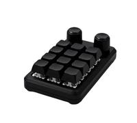 Qianly Mini Clavier Configurable 12 Touches Interrupteurs Remplaçables à Chaud Clavier de Raccourcis avec Molettes Rétroéclairage RGB pour Joueurs, Designers