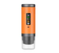 Qianly Mini Machine à Café Capsule Rechargeable Cafière Capsule Semi-Automatique Haute Pression Mini Machine à Café pr Déplacements, es Cuisines, Argent Orange