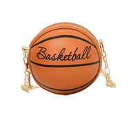 Qianly Mini Sac à Balle Rond en Forme de Basket-Ball pour Les Vacances en, Brun