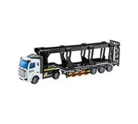 Qianly Modèle de camion jouet camion robuste avec mécanisme de traction camion-citerne camion pour collection intérieur extérieur garçons, Noir, 32cm