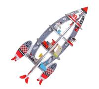 Qianly Modèle Vaisseau Spatial Maquette Assemblage Jouet Éducatif Fusée Bois Structure Solide Exercices Fins Jeu Symbolique Aventures Spatiales Convient pour