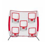 Qianly Net Filet d'exercice Football Cible à 5 Poches Cadre Autoportant Barre de Base Fibre de Verre Configuration Stable pour Passes Ciblées en Intérieur Extérieur