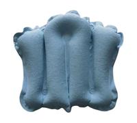 Qianly Oreiller de Bain Gonflable, Coussin de Bain à Séchage Rapide avec Ventouses, Oreiller de Bain avec Soutien pour La Nuque pour Baignoire et Spa, Bleu