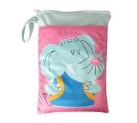 Qianly Organisateur Sac à Langer Bébé Zips Doubles Imperméable Pochette Portable Couches Réutilisables Adaptée Plage Piscine Crèche, Elphant