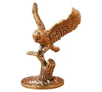 Qianly Ornement de chouette en laiton Ornement miniature Sculpture DÉCOR HOME Animal Statue pour la bibliothèque à domicile