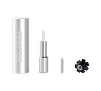 Qianly Outil de Pose D'écrou étoile pour Vélo, Manchon D'installation pour Fourche de Vélo, avec Vis Spéciale et écrou étoile de Rechange pour Tubes, Argent