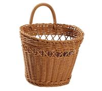 Qianly Panier Mural Tressé, Organisateur de Rangement, Polyvalent, Panier Rustique à Fruits et Légumes pour Le Linge, Brun