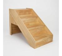 Qianly Panier Robuste, Escalier pour Chien Canapé, Marche Pied Antidérapant, Lit pour Chat et Chien, Bois Naturel, Quatre marches (sans Coussin) 71 * 41 * 49cm