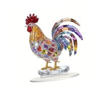 Qianly Panneau Décoratif en Acrylique 2D Représentant Un Coq - Décoration Créative pour Porche, étagère Ou Bureau