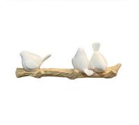 Qianly Patère Oiseaux Style Rustique | Aspect Bois, peu Encombrant, pr Chambre, Dreing, 3 Oiseaux