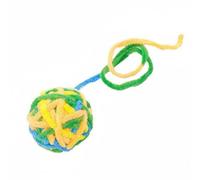 Qianly Pelote de Laine avec Clochette Doux et Moelleux Balle en Fil Chenille Résistant Aux Morsures, Green Orange Yellow