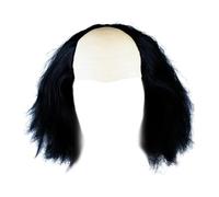 Qianly Perruque chauve, perruque de scientifique fou, accessoire de costume pour Halloween, cosplay pour anime, Noir