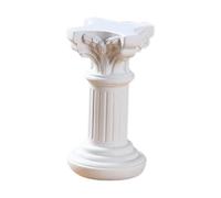 Qianly Petite Statue de Pilier Romain, Bougeoir en Résine, Mini Figurine de Colonne Grecque pour Mariage, Pendaison de Crémaillère, 8,2 cm x 8,2 cm x 15,8 cm