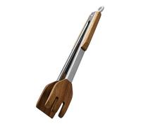 Qianly Pinces alimentaires en bois d'acacia, pinces de cuisine, ustensiles de cuisine, multi-usage, pince polyvalente pour Barbecue pour salade, cuisson au, salade