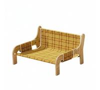 Qianly Planche à Griffer Chat Canapé pour Chat Lit pour Animal Chaise Longue Hamac Tressé Ventilé Cadre Élevé Bois Soutien Usage Quotidien Convient aux, Style to 2