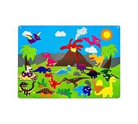 Qianly Planche de Feutrine Tableau D'Histoire Panneau Mural Kit Sensoriel Jeu Collectif Ensemble D'Enseignement Fonction Créative pour Enfants Adaptée à La C, Volcan
