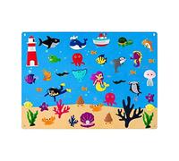 Qianly Planche de Feutrine Tableau D'Histoire Panneau Mural Kit Sensoriel Jeu Collectif Ensemble D'Enseignement Fonction Créative pour Enfants Adaptée à La C, océan