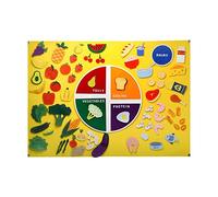 Qianly Planche de Feutrine Tableau D'Histoire Panneau Mural Kit Sensoriel Jeu Collectif Ensemble D'Enseignement Fonction Créative pour Enfants Adaptée à La C, aliments