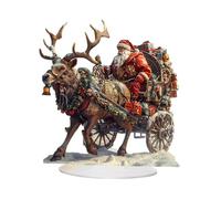 Qianly Plaque Décorative Plate En Acrylique Représentant Le Père Noël En 2D, Idéale Comme Cadeau de Noël Ou pour Décorer Une Table, Un Bureau, Une étagère, U, Style C