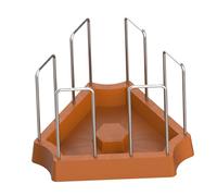 Qianly Plat Repas pour avec Structure Triangulaire Stable Bol Alimentation Reptile Anti-gaspillage PP Alimentaire Adapté Aux Besoins des Tortues et D, Brun