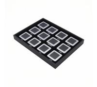 Qianly Plateau à Bagues Plat Présentoir à Bijoux avec Compartiments Robuste Boîte à Bijoux avec Compartiments pour Bijoutiers, Noir, Boîte Métallique 5.5 5.5cm Boucle Coulissante De Style Hong Kong