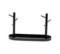 Qianly Plateau à clés, présentoir à Bijoux, vitrine, Plat à Bijoux Multifonctionnel Moderne, Bol à clés pour Table, Bracelet, Montre, comptoir, dortoir, Double Noir