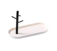 Qianly Plateau à clés, présentoir à Bijoux, vitrine, Plat à Bijoux Multifonctionnel Moderne, Bol à clés pour Table, Bracelet, Montre, comptoir, dortoir, Blanc Simple