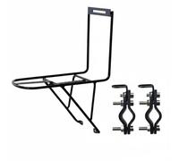 Qianly Porte-Bagages Vélo Acier Porte-Bagages Porte-sacoches Support Fourche Porte-Cargo Plateforme Avant Polyvalente Colliers Caoutchoutés, Acier + Collier De Serrage Universel