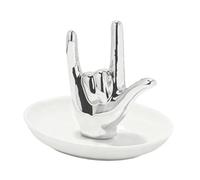 Qianly Porte-bagues en Forme de Main, Plateau à Bijoux, Organisateur de Bijoux, présentoir pour bagues, Argent