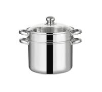 Qianly Pot Cuisson Multifonction Compatible es Plaques Casserole En Acier Inoxydable Robuste Marmite Cvercle En Verre pr Cuisine nne, Vapeur