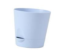 Qianly Pot de Fleurs Rond Auto-arrosant, Décoration Décorative, Pot de Fleurs pour Bureau, Plantes D'intérieur et D'extérieur, Bleu