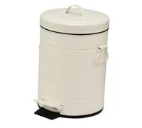 Qianly Poubelle de Bureau Bac à Ordures Corbeille à Papiers avec Pédale Silencieuse Construction En Fer Appropriée pour Maison Chambre Cuisine, Beige