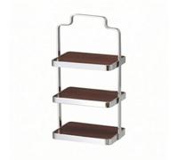 Qianly Présentoir à Gâteaux à 3 Niveaux Bords Lisses Présentoir Trois Niveaux Multi-Usage Support Buffet Rectangulaire , Argent , Petit