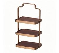 Qianly Présentoir à Gâteaux à 3 Niveaux Bords Lisses Présentoir Trois Niveaux Multi-Usage Support Buffet Rectangulaire , Or Rose , Petit