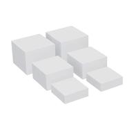 Qianly Présentoirs en Acrylique pour Figurines d'action, 6 pièces, présentoir de Cube de Nourriture, rehausseur de Buffet gigogne, Blanc