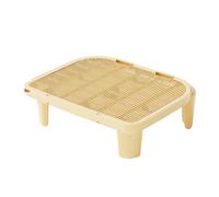 Qianly Rampe à Litière pour Chat, Bac à Litière pour Chaton, Marchepied à Double Couche, Tapis de Piège à Litière pour Chat, Fourniture pour Animaux de Compa, Jaune