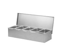 Qianly Récipient à épices En Acier Inoxydable, Distributeur D'épices, Bocal de Rangement avec Couvercle et Compartiments Amovibles pour Cuisine, Restaura, 5 grilles