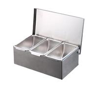 Qianly Récipient à épices En Acier Inoxydable, Distributeur D'épices, Bocal de Rangement avec Couvercle et Compartiments Amovibles pour Cuisine, Restaura, 3 grilles