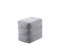 Qianly Repose-Pieds Gonflable Portable Tabouret Gonflable de Déplacement Confort Longue Distance pour Voyageurs, Avion, Voiture, Bureau, Gris Clair, Adj 3 Couches Standard