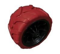 Qianly Roulette Pivotante Robuste en PU pour Tondeuse à Gazon, Camping, Plage, Extérieur, Rouge