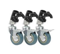 Qianly Roulette pour Trépied de Pied Roue de Stand Patin de Déplacement Roue Freinée Système Clamp pour Tube 25 Mm et Roulement Silencieux 75 Mm en Usage Intensif Adaptée