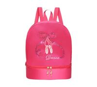 Qianly Sac à Dos de Danse de Ballet, Sac à Dos de Ballerine pour Filles Mignonnes pour Voyage de Claquettes, Rose Rouge