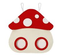 Qianly Sac à Foin Suspendu pour Lapins, Sac à Herbe Servant de Mangeoire pour Petits Animaux Tels Que Les écureuils, Champignon Rouge