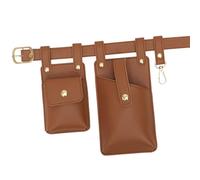 Qianly Sac à Taille robddy Cuir en Cuir imperméable des Cadeaux Chics Confortables Doux, Pochette à Ceinture, Brun