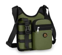 Qianly Sac Bandoulière Polyvalent Sac à Bandoulière avec Sangle Réglable Structuré Sacoche pour Quotidien, Array, Vert Militaire