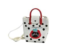 Qianly Sac de téléphone tricoté pour Femme, Portefeuille Fantaisie en Polyester pour Faire du Shopping et des Rencontres, Chat à Points
