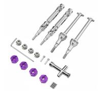 Qianly Scale Vehicle Components Arbre de Transmission Kit Cardan Complet Train Avant Arrière Pièces Métal avec Accouplement Hexagonal Écrous Goupilles Outil, Violet